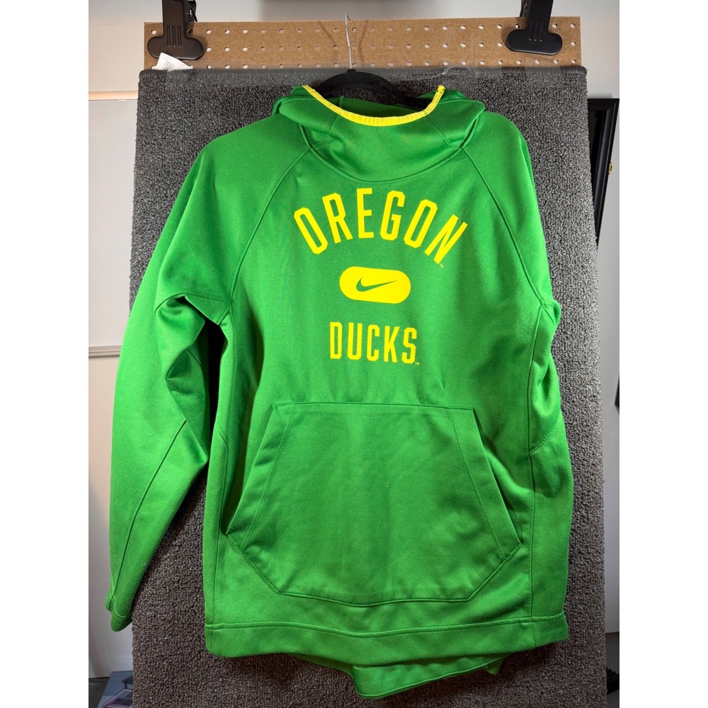 Nike Oregon Ducks Hoodie Mens Small Green Dri-FIT Pullover Sweatshirt